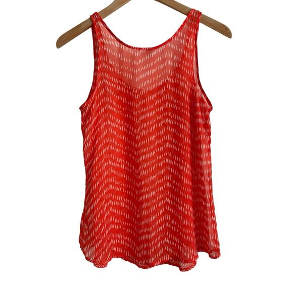 Old‎ Navy Tank Top Womens Size Small Orange Sheer Chiffon Boho Festival Beachy - Picture 2 of 9